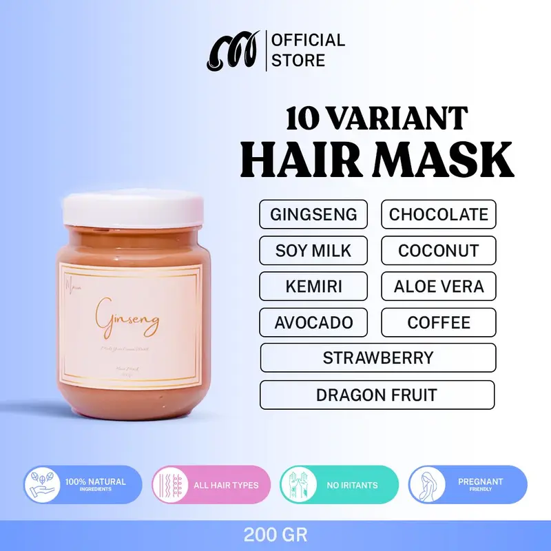 Morrin Hair Mask / Masker Rambut - CreamBath | Memperbaiki Kerusakan Rambut agar Rambut Halus, Tidak Ngembang, dan Kusut 0