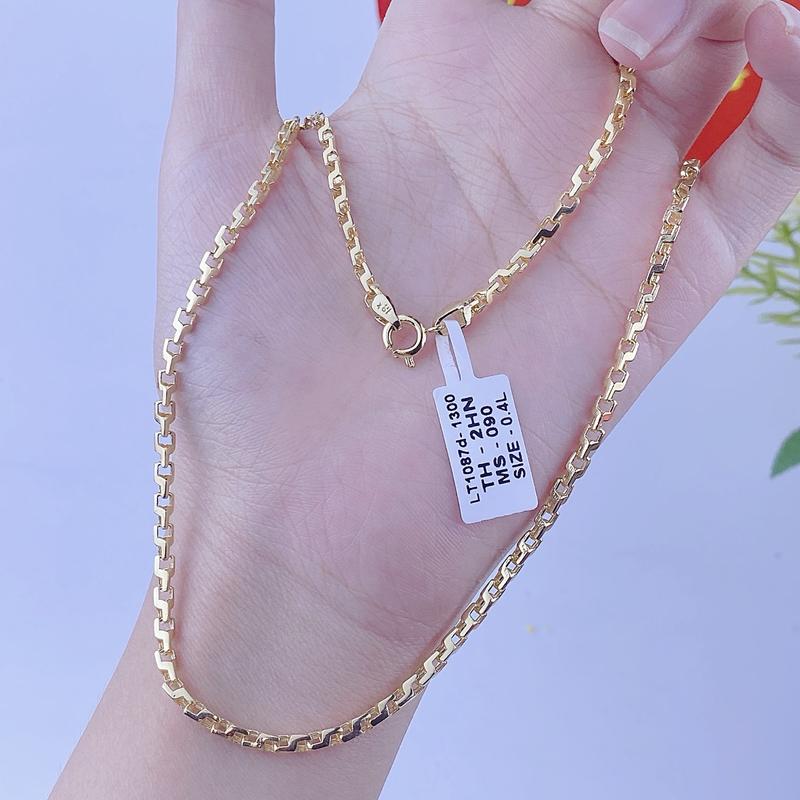 Dây chuyền chữ công vuông 1 chỉ có ký hiệu mắt liền - Trang sức bảo long