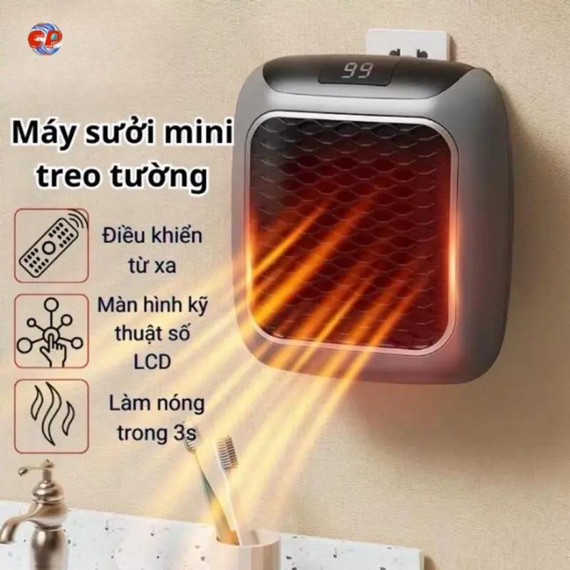 Máy Sưởi Mini, Quạt Sưởi Ấm Mùa Đông Treo Tường, Cách Nhiệt An Toàn,Tiết Kiệm Điện Làm Nóng Nhanh Chóng 0