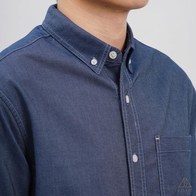 Áo sơ mi D2shop, áo sơ mi dài tay vải pho túi đánh bọ, màu trắng, xám, xanh dương, xanh jean [SM-2311] 5