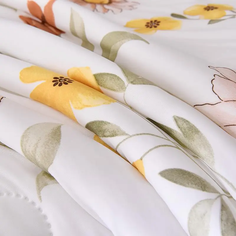 Floral Print Bedspread, 1 Count Soft Lightweight Fitted Sheet, Comfy Breathable Bedding for Home Bedroom Hotel 4