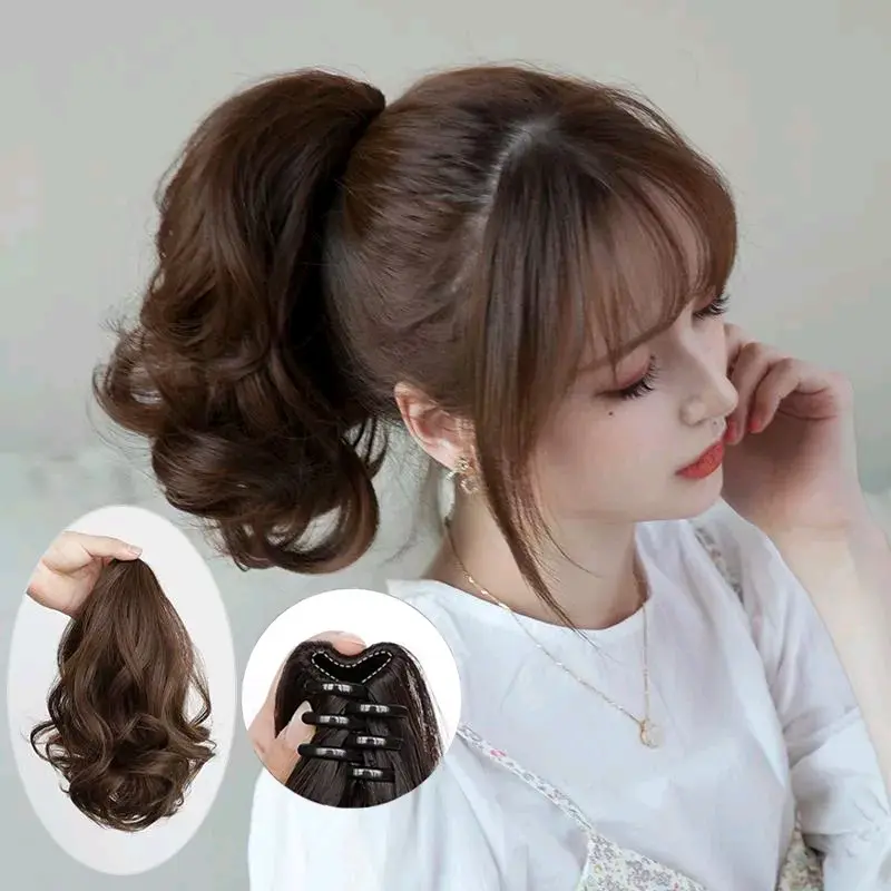 hairclip kuncir jepit curly pendek