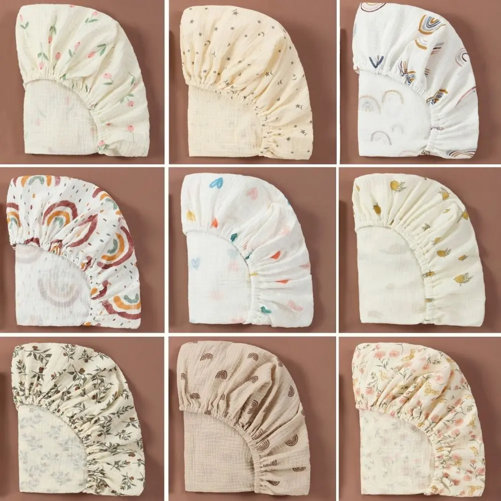 New Printed Baby Fitted Bassinet Sheet Removable Newborn Crib Fitted Sheets Breathable Changing Pad Cover Cradles Mattress Cover