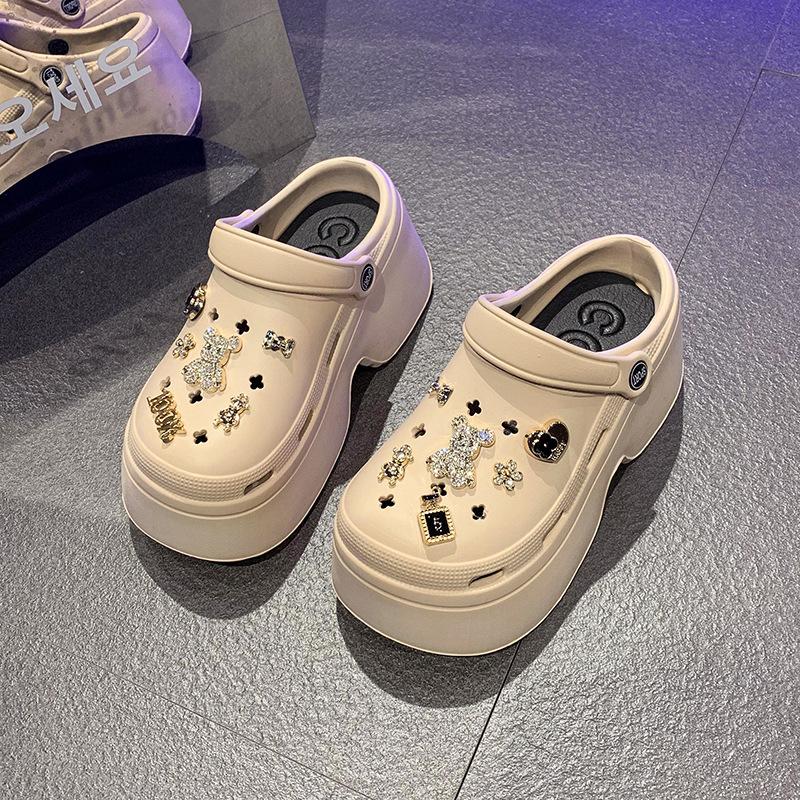 Sục Nữ Độn Đế Tăng Chiều Cao Chất EVA Siêu Nhẹ Kèm Phụ Kiện 100% dép cross DéP Sandal GiàY Shoes Women Jean