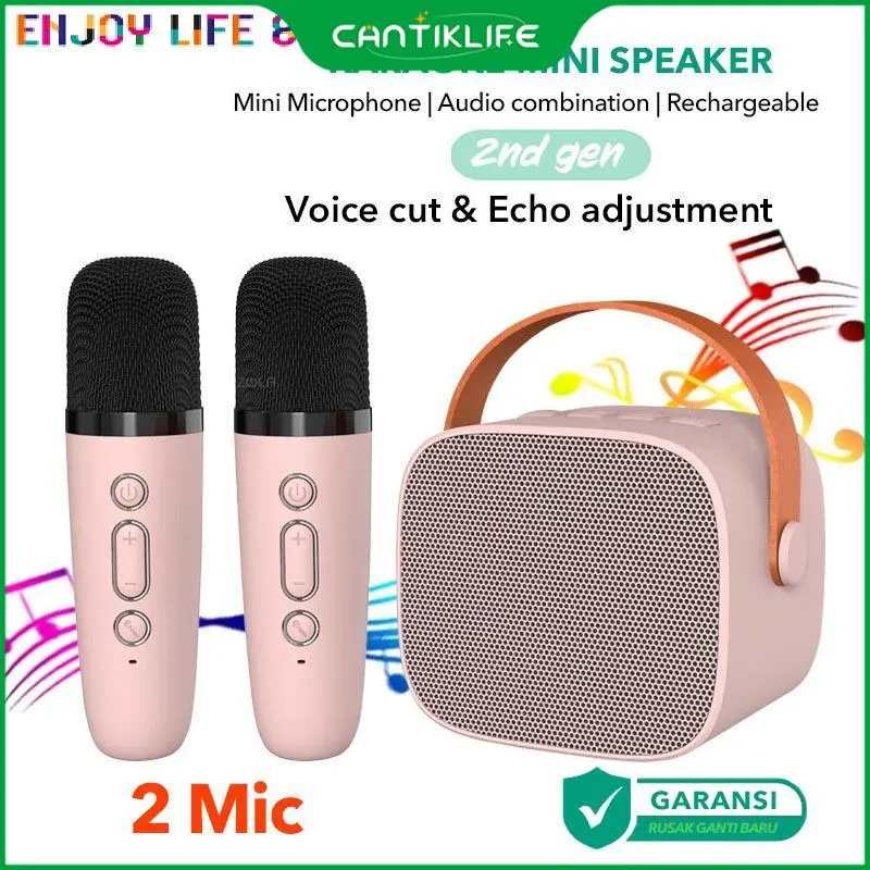 【Speicial Voucher 10K】100% Original mini Karaoke speaker bluetooth Bass K1 Microphone Premium set lengkap speaker bluetooth mic wireless Mikrofon