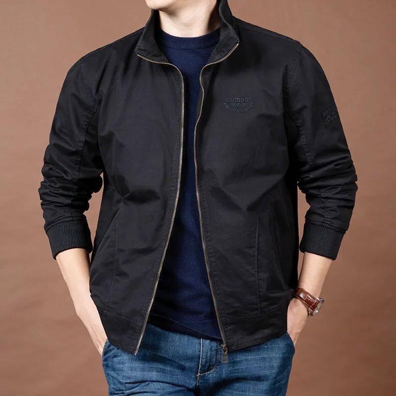 Áo Khoác Nam KaKi 2 lớp (Lót Lụa)- có túi trong- túi ngoài có khoá kéo KK01 Nam Menswear Jacket Kem