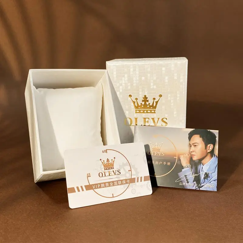 OLEVS Square Watch Box White Gift Box Luxury Box watch Accessories