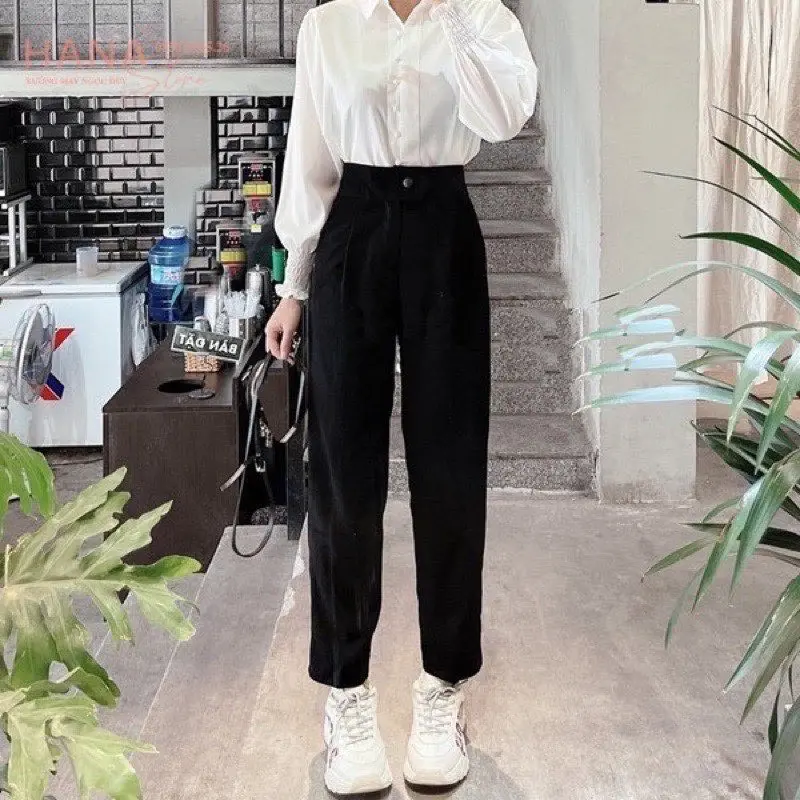 Quần tây công sở nữ, 1 khuy khoá trước, lưng cao, đi học đi làm đều xinh 1