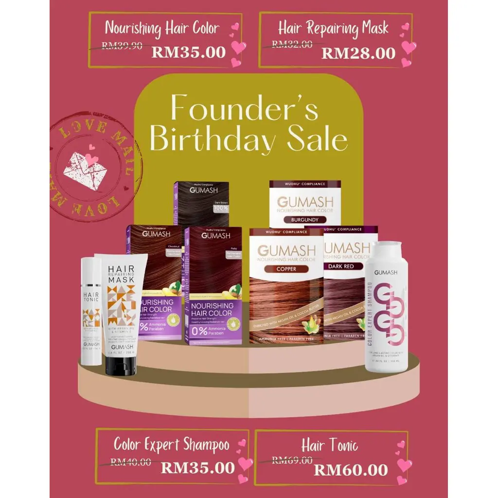 n On Sale [SALE] GUMASH Hair Color Pewarna Rambut Halal Telap Air Sah ...