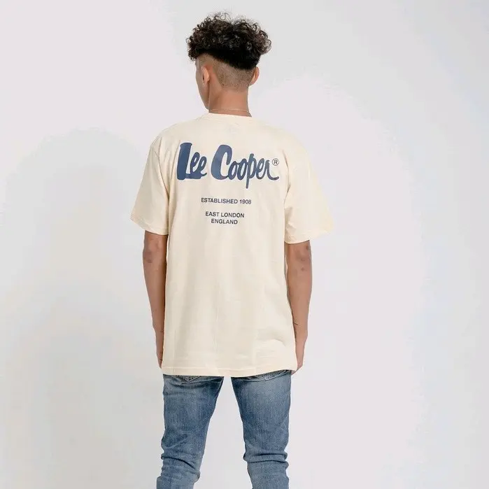 Kaos Lengan Pendek Pria Lee Cooper Mocca Katun Combed Distro Tshirt Cowok