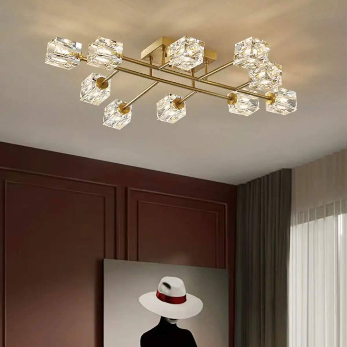 Postmodern Crystal Ceiling Light Living Room Dining Room Master Bedroom LED Combination Ceiling Lights