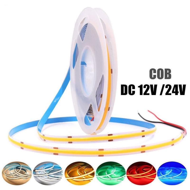 Led dây COB siêu sáng, 12v-24v DC. Bản 3mm,8mm,10mm. IP65,IP68. Ánh sáng đủ màu
