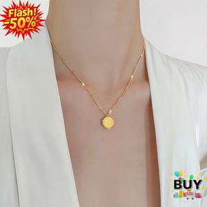 สร้อยคอจี้สองด้าน, ตัวละครนำโชคหญิง, โซ่ปลอกคอ, สร้อยคอเหล็กไททาเนียม, โซ่กระดูกไหปลาร้า, เครื่องประดับหรูหรา, สีทอง, ของขวัญ ฮิต สร้อย เหมือน ทอง โชค ลาภ โชคลาภ ผู้หญิง