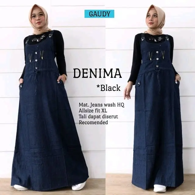 Overall Rok Jeans Denima Jumbo Dress Wanita 1