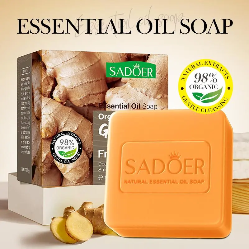 Ginger Essential Oil Soap, 1 Count Handmade Soap, Body Wash & Soap for Women & Men, Bath & Body Care for Daily Use 3