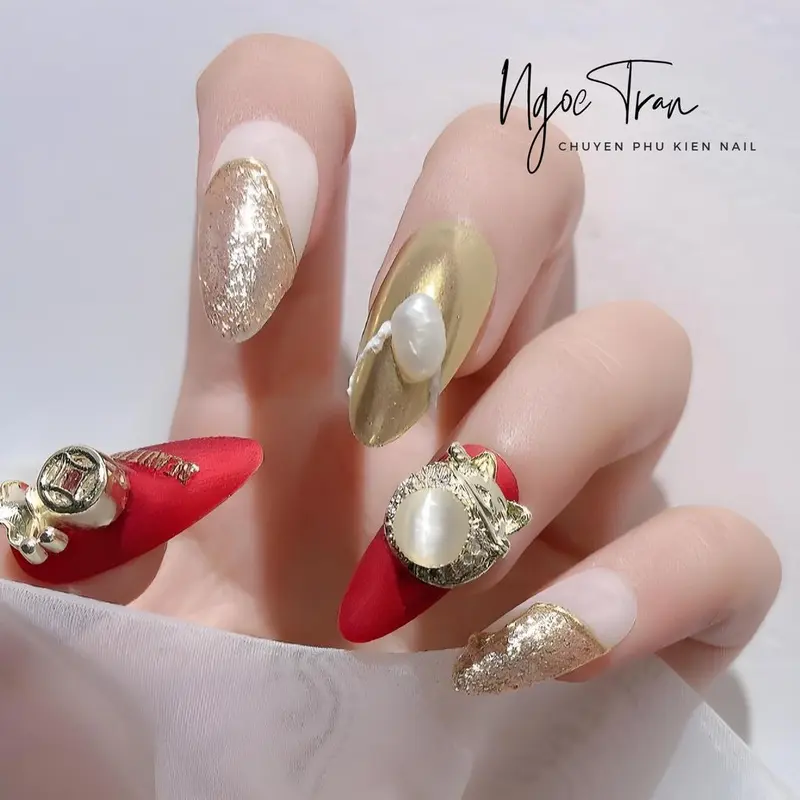 Charm Tết 2025 Cao Cấp Đính Móng | Mèo Chiêu Tài & Tiền Vàng 4