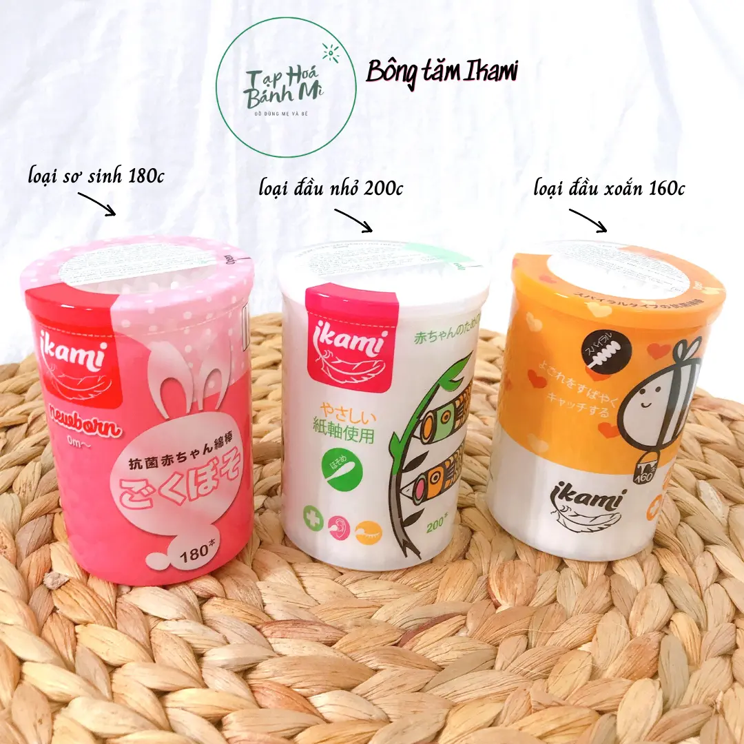 Bông tăm Ikami vệ sinh cho bé (3 mẫu)