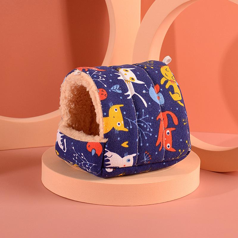 Hamster cotton nest small pet thick winter house semi-enclosed warming bed golden silk bear sleeping bag guinea pig nest 6
