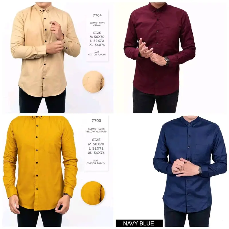 Paket usaha COD KEMEJA POLOS 4 PCS PANJANG Katun Pria Kerja Formal Hitam Slimfit Casual Putih Kantor Cowok Navy Basic 4