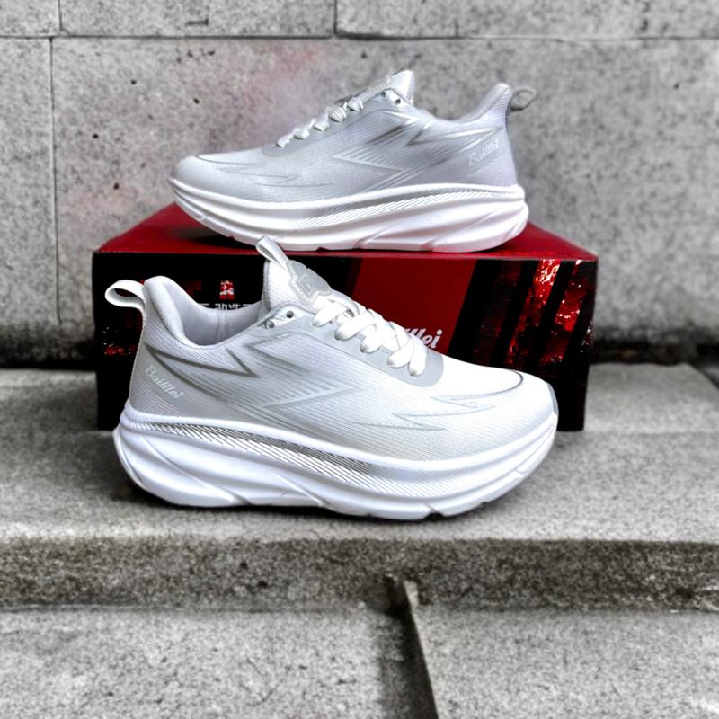 TĂNG 1 SIZE Giày Thể Thao Nam Nữ Tập Gym Aerobic Chạy Bộ Đế Nhẹ BAI-8088 Trắng Full Sneaker Sport Tập Thể Dục Tập Chạy Bộ