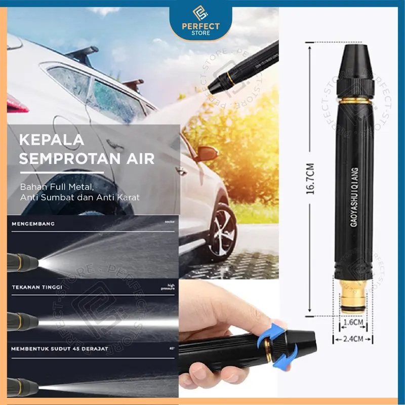 Kepala Sambungan Kran Air Jet Power Cuci Mobil Motor Pembersih Kendaraan Alat Siram Tanaman Kran Selang Air Semprot Lantai Selang Air 0