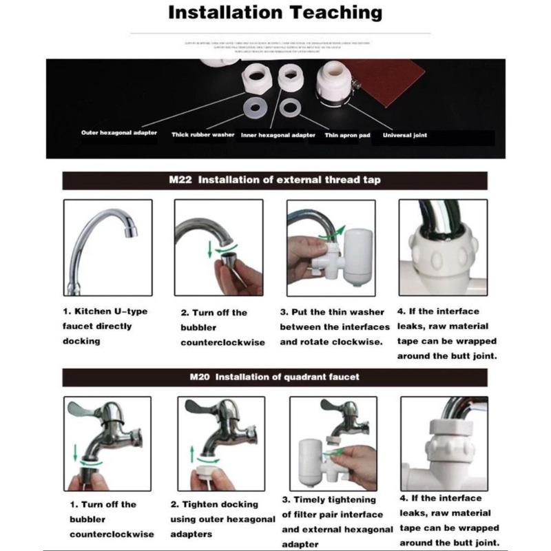 Product Introduction of Water Filter Tap Water Filter Home Faucet Filter Tap Water Filter Universal Water Tap Filter Replacement Refill Cartridge Set  Air 14
