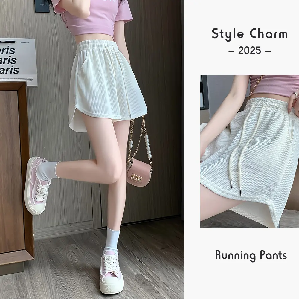Slimming High Waisted Shorts Women’s Loose Wide Leg Ice Cool Running Pants for Summer
