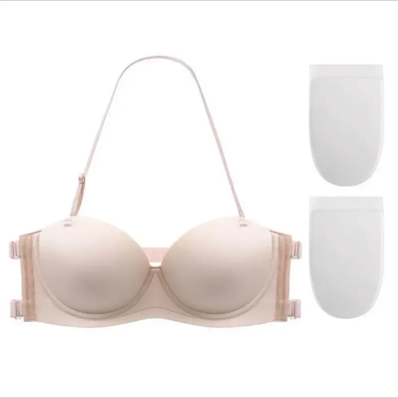 QD 666_ Áo lót, áo ngực Nữ cúp chống tụt có gọng đệm KÉP 3cm, mặc hở lưng, hở vai Women Cup Bra 2