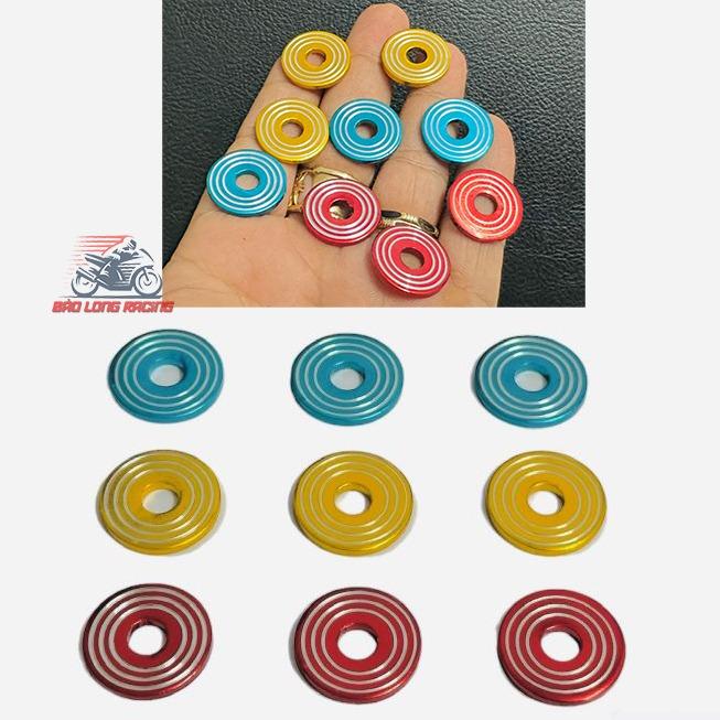  Long Đền ĐỎ XANH VÀNG Nhôm 6li phay CNC mẫu THÁI gắn dàn áo xe máy Sirius Wave Dream Exciter Winner Sonic Satria.... 