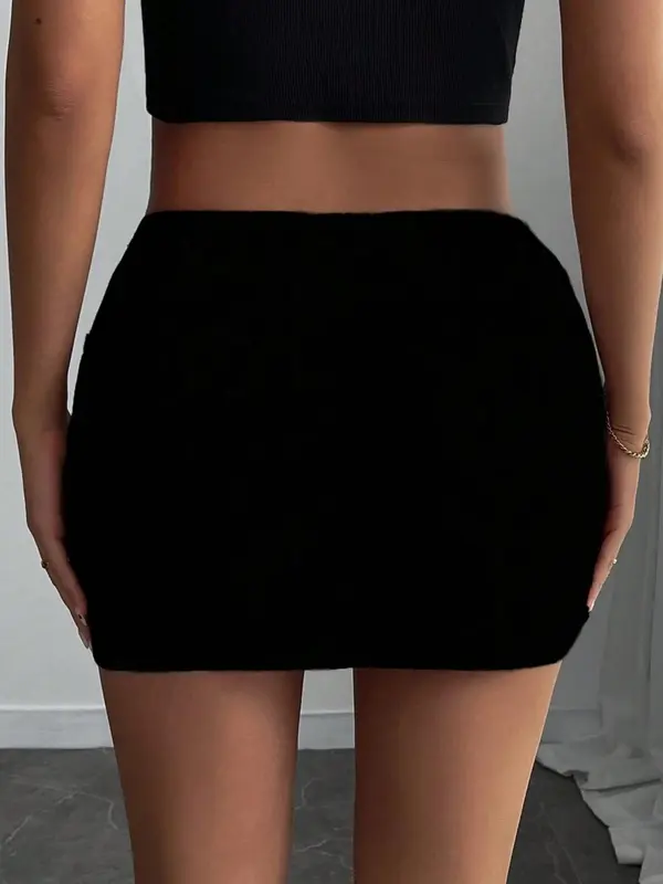 Women's Solid Color Skirt, Fashion Casual Skirt for Daily Outdoor Wear, Ladies Bottoms for Summer 1