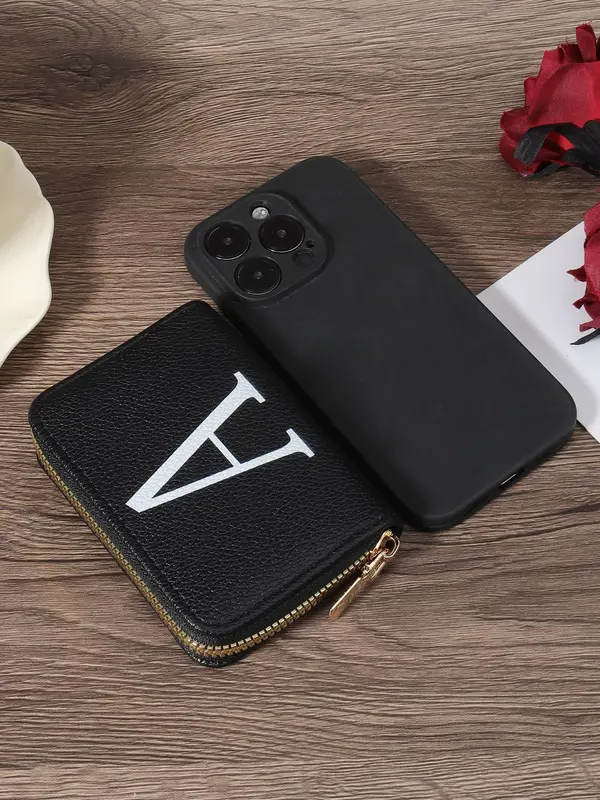 Fashion Letter Pattern Zipper Short Wallet, Casual Versatile Card Holder for Women & Girls, Trendy All-match & Exquisite Wallet for Birthday Gift 3