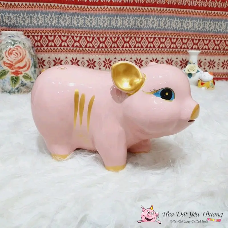 Heo Tài Lộc gốm sứ size 1 và size 2 ống tiết kiệm ống heo đựng tiền