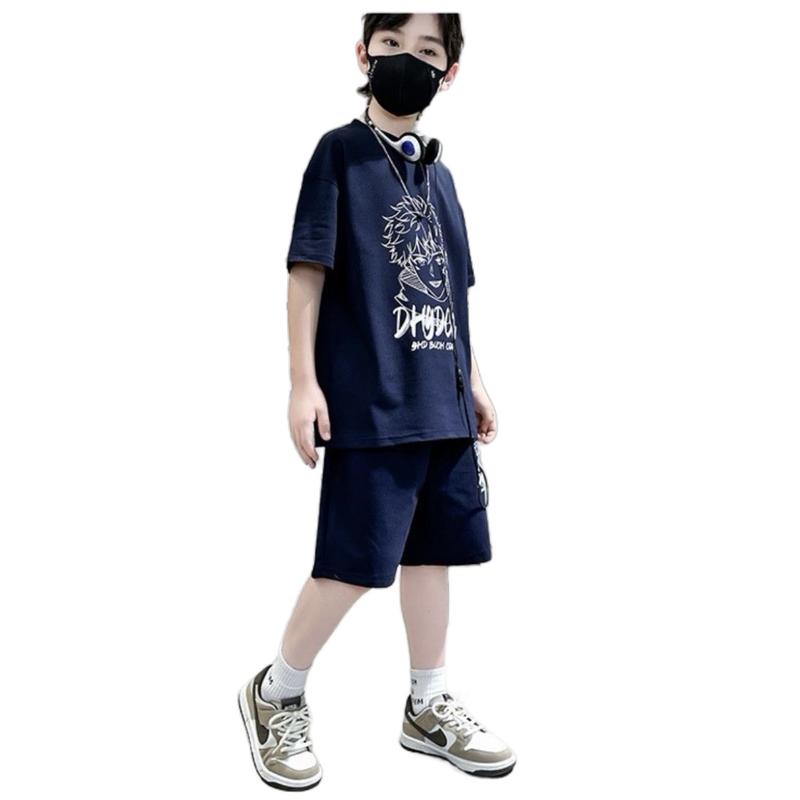 Đồ bộ trẻ em màu xanh navy dành cho bé trai 18-55kg chất liệu cotton mịn mát 5