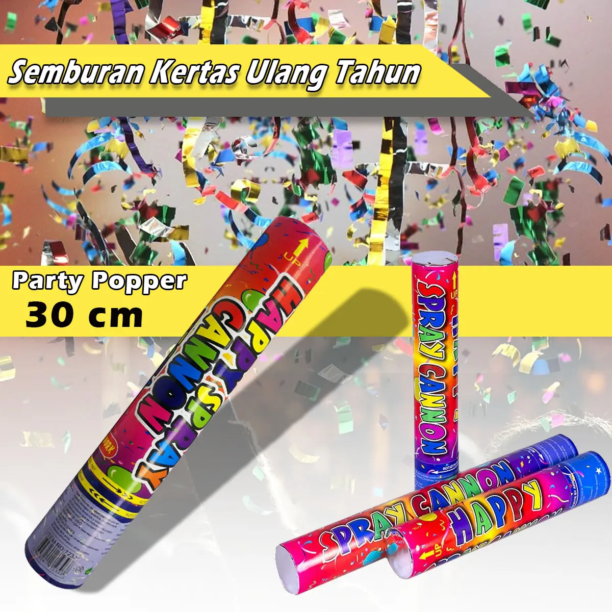 Perlengkapan Pesta Ultah Confetti Popper Party Poper Semburan Kertas Pesta Ulang Tahun - Party Popper Kertas Ulang Tahun