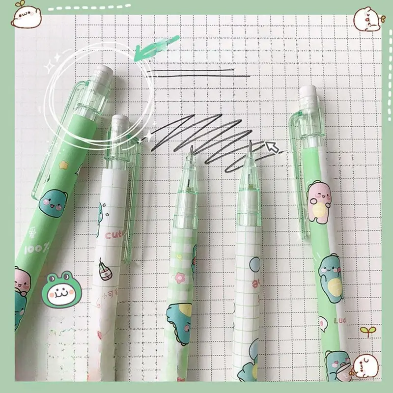 BB Pensil Cetek Mekanik 0.5 Termasuk Penghapus Pencil Mechanic Lucu Dino Peach Warna Pastel  Aesthetic Satuan Bearbears 4