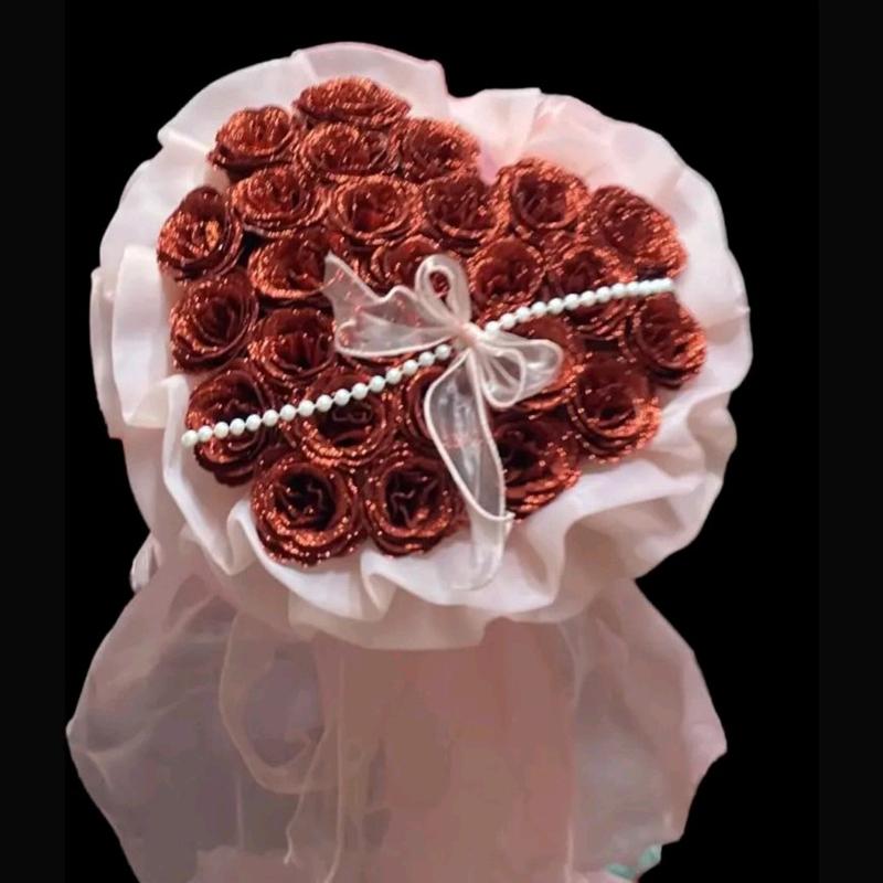 Bó hoa nhũ kim tuyến hình trái tim 25-30 bông - Quà tặng sinh nhật, Valentine, 8/3, 20/10 - Decor, Trang Trí Nhà, Decor Bàn, Decor Phòng