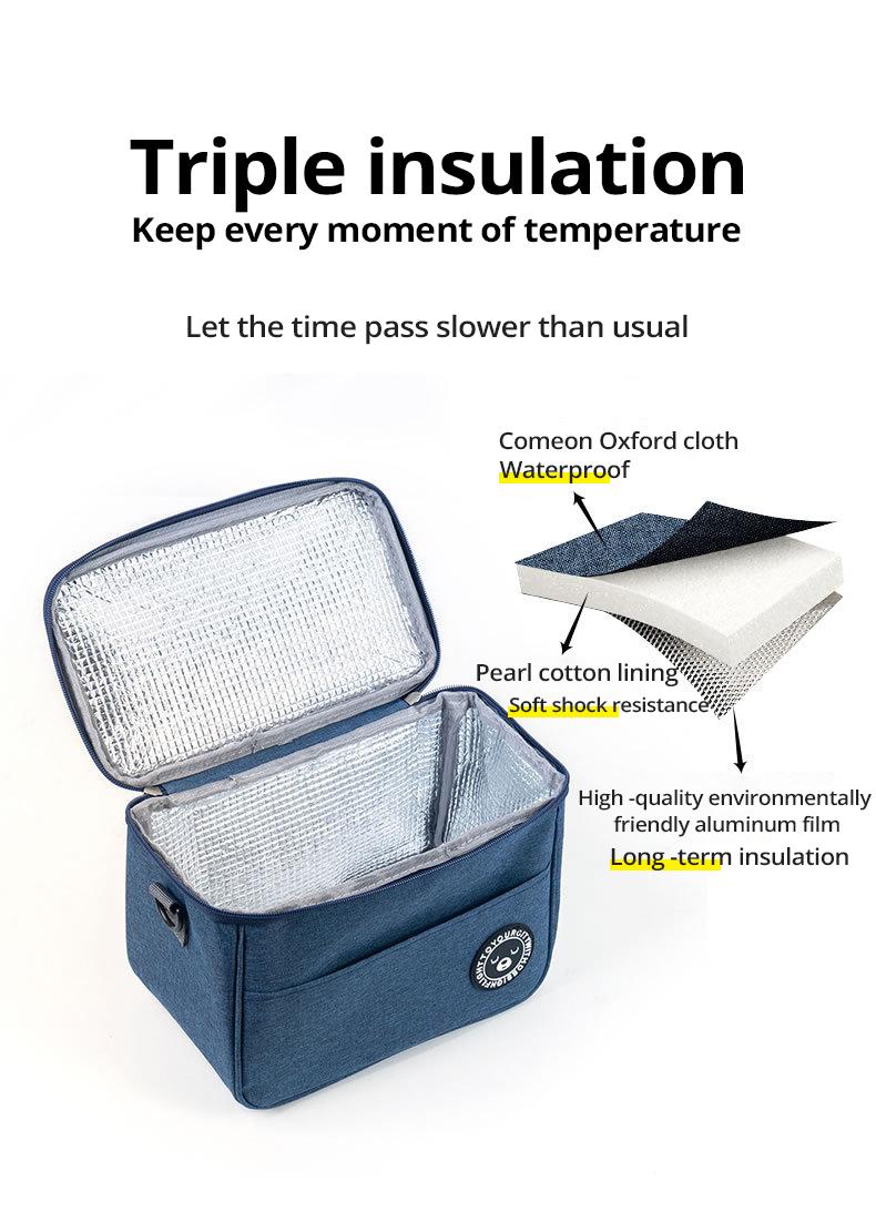 Product Introduction of Lunch Bag Thickened Large Capacity Lunch Bag Reusable Thermal Lunch Box Pack Portable Bento Bag Cooling Insulation Tote for School Picnic Beach Cooler Pack Tote Lunch Handbag Outdoor Camping Food Container Storage Bags 1