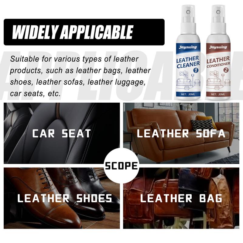 Product Introduction of Jaysuing Leather Cleaning and Maintenance Agent Suit Maintenance Solution Leather Care Solution Leather Sofa Cleaner Household 7
