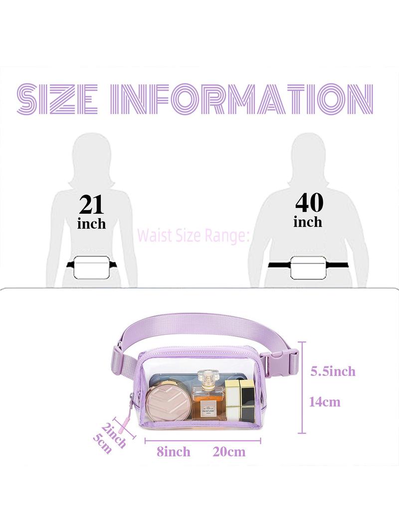 Product Introduction of Clear Fanny Pack, Transparent Belt Bag for Travel, Concerts, and Sports Event, Casual Versatile Waist Bag for Women & Girls 1