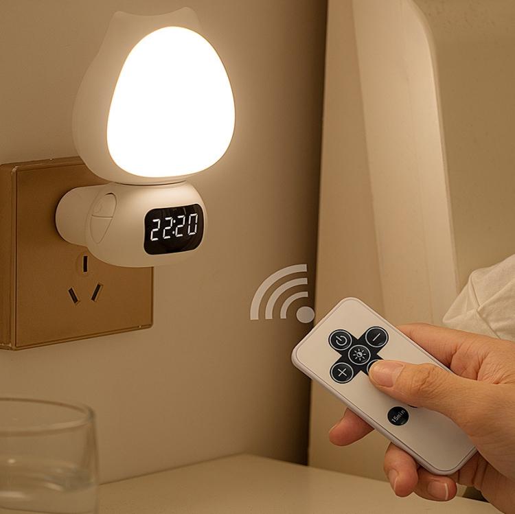 Lampu Tidur Model Kucing LED Wireless Lampu Tidur Jam Remote Digital Rechargeable - Lampu Hias Kamar 2