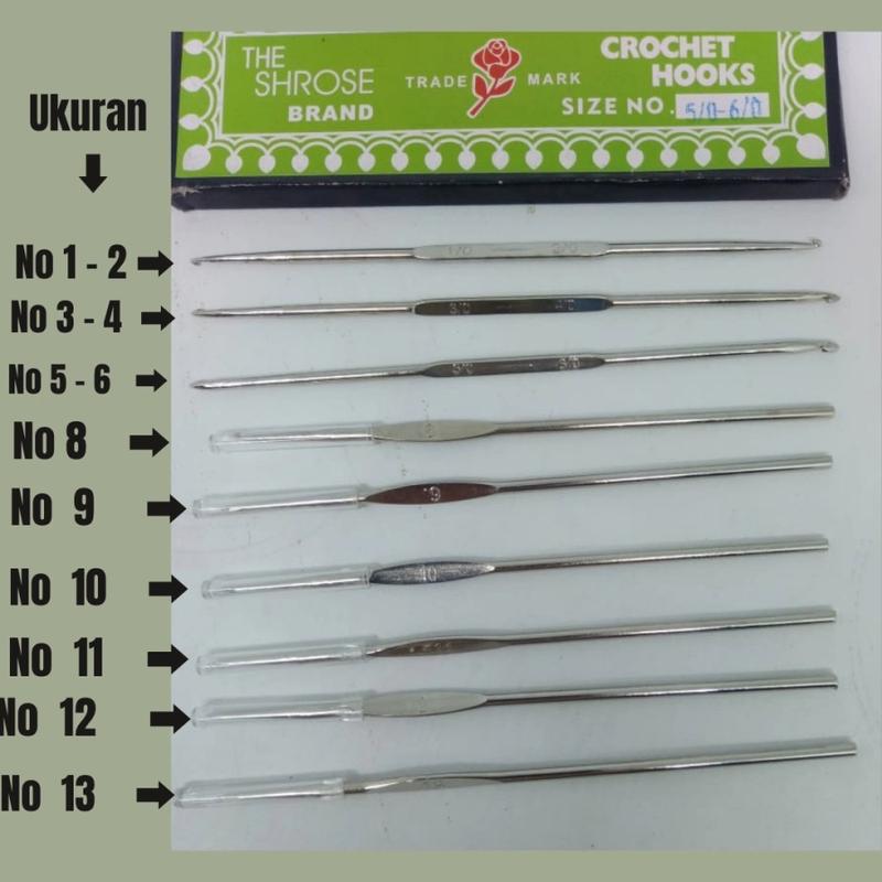 Hook Rajut Jarum Rajut Hakpen Satuan Per 1pcs Merk Rose Crochet Hook Jahit Sulam ...