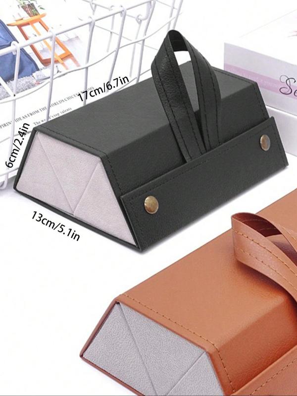 Modern Multi-functional Glasses Storage Box, Foldable Pu Leather Glasses Case, Large Capacity Glasses Storage Box for Women & Men 1