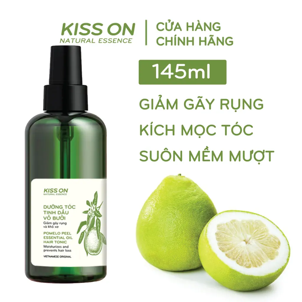 Xịt mọc tóc tinh dầu vỏ bưởi KISS ON 145 ml - Ngăn ngừa rụng tóc, kích mọc tóc, cung cấp dưỡng chất c