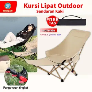 Kursi Lipat Outdoor Sandaran Kaki Kursi Pantai Lipat Portable Kursi Santai Kursi Berkemah Kursi santai lipat luar ruangan, cocok untuk tidur siang di kantor dan berkemah.