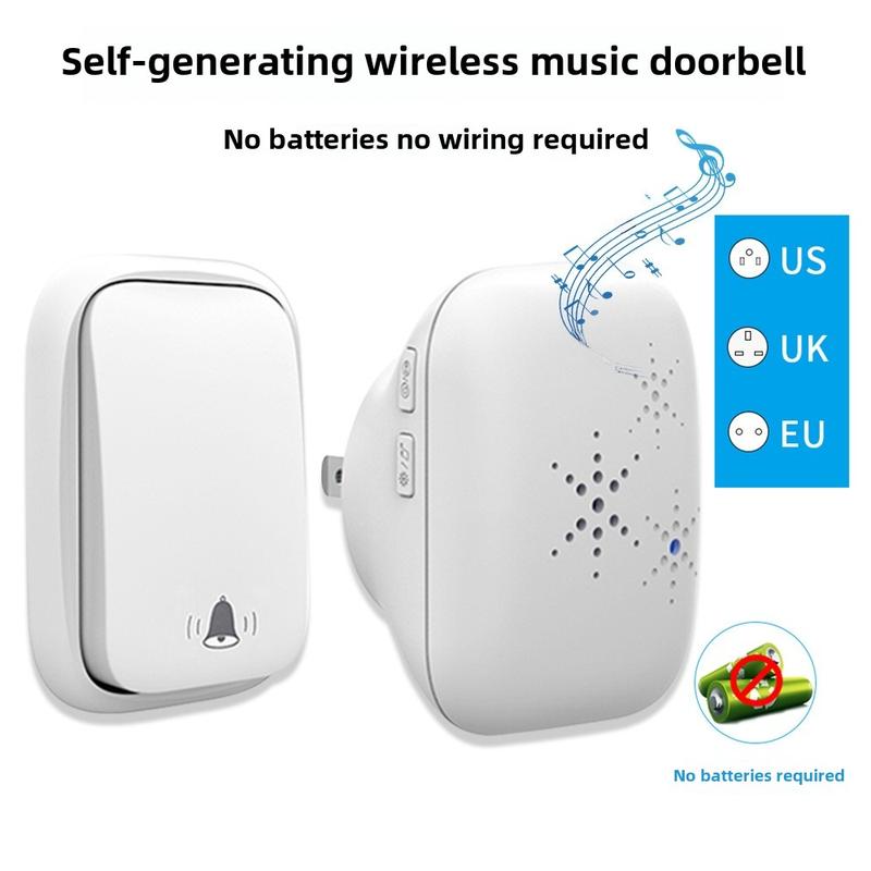 Wireless Doorbell for Home Use, Digital Music Ding Dong Doorbell, Elderly Call Device, Long Distance Self-Powered Remote Control 1