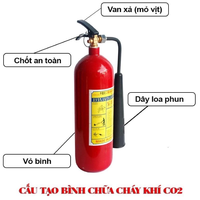  ￼Bình khí 3kg MT3 -Co2 bình chữa cháy bình cứu hoả xách tay dùng gia đình hộ kinh doanh,văn phòng... 