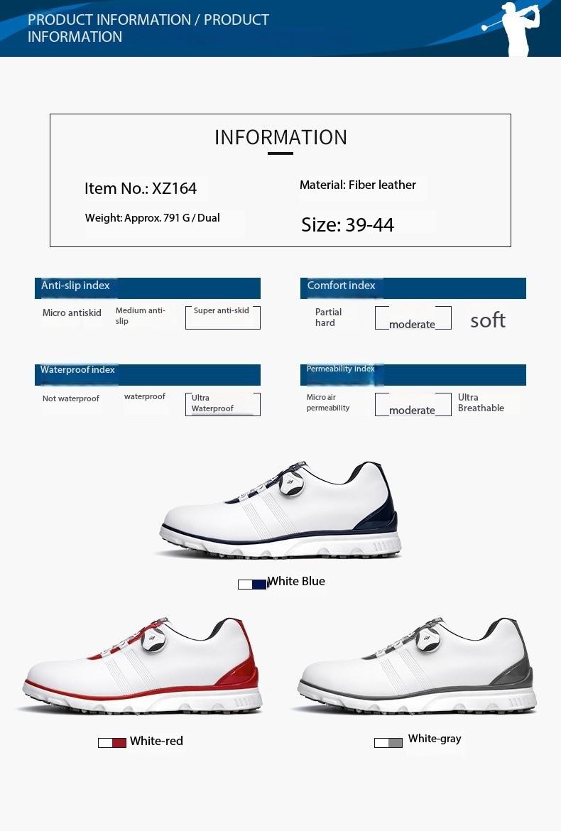 Product Introduction of [PGM] Mens Waterproof Golf Shoes BOA Fit System Rotating Lace Soft Spikes All Terrain Traction Quick Dry Midsole Tour Ready Design Xz164 18
