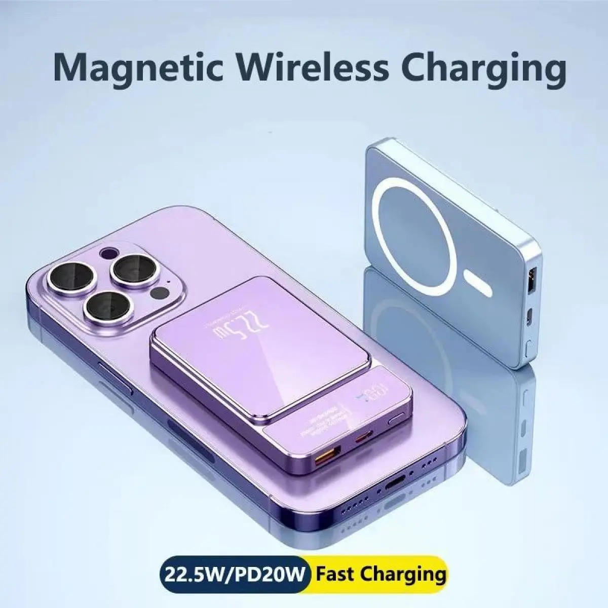 20000mAh Magnetic Power Bank 22.5W Fast Charging for iPhone Wireless Charger Series Portability Powerbank snug  power  bank