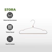 Gambar AZKO Stora 30 cm Set 2 Pcs Hanger Rok Aluminium - Gold Henger Gantungan Serbaguna Skirt Hook Perlengkapan Rumah - 41cm dari AZKO ID Kota Administrasi Jakarta Barat 3 Tokopedia