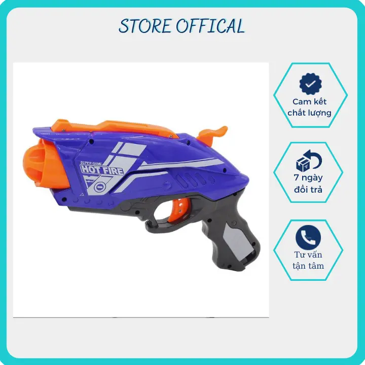 Đồ chơi kiểu Nerf-Đồ chơi phóng xốp liên thanh cho trẻ Tặng Pin và 20 que xốp Toy 6